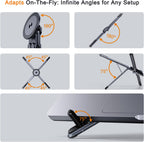 Pocket-Size Laptop Stand for Desk, Magnetic Phone Tablet Holder