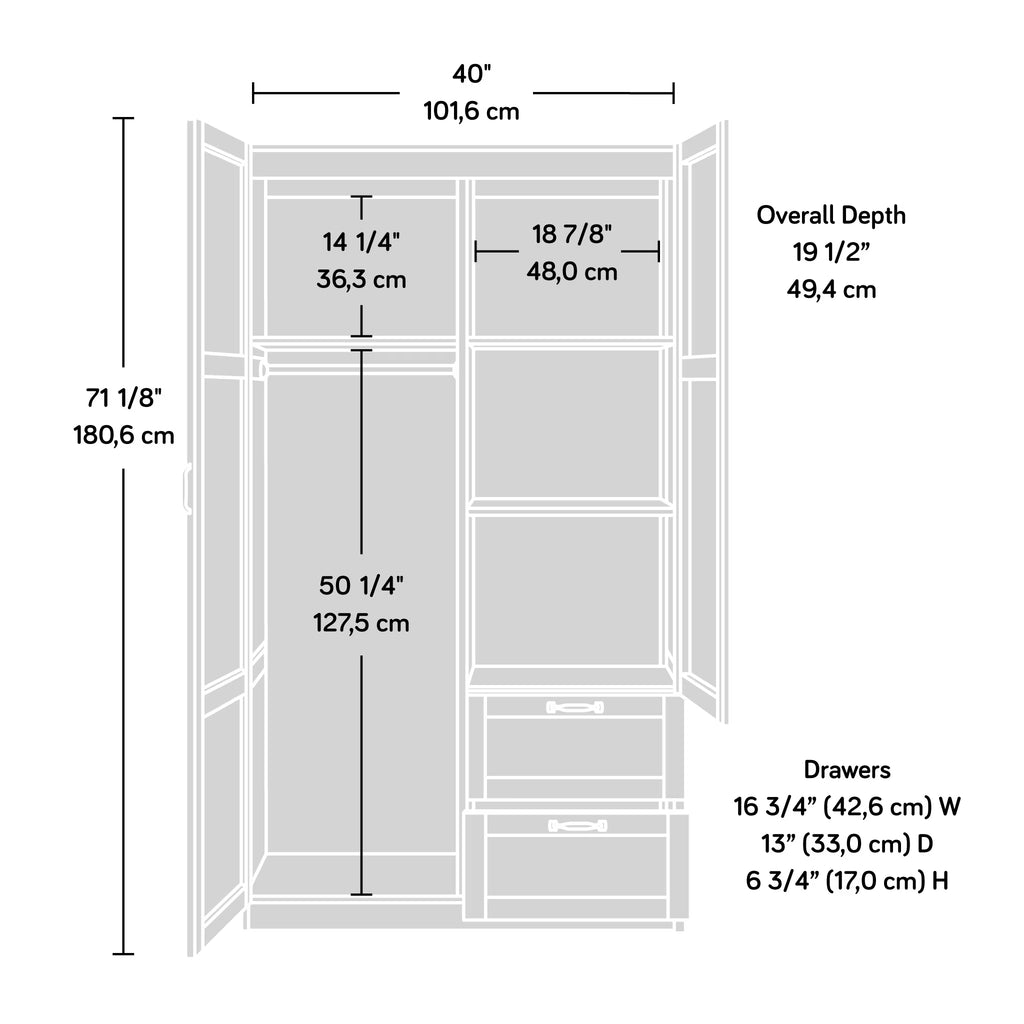 Select Wardrobe Armoire, Reclaimed Pine Finish