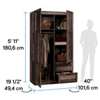 Select Wardrobe Armoire, Reclaimed Pine Finish
