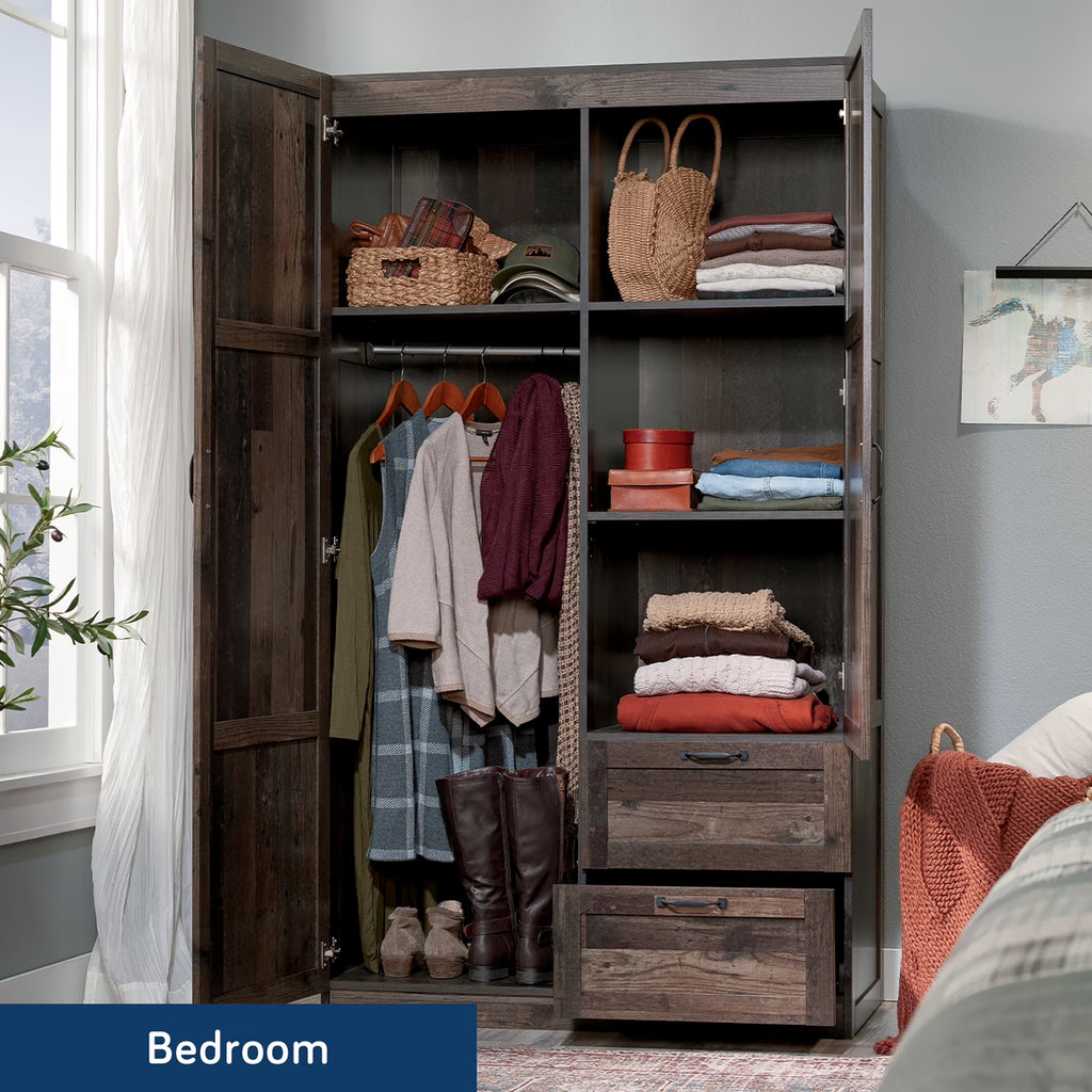 Select Wardrobe Armoire, Reclaimed Pine Finish