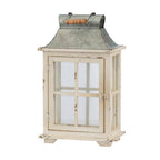 Evelyn Silver, White Enclosed Lantern Set with Handle and Drawers (2-Pack)