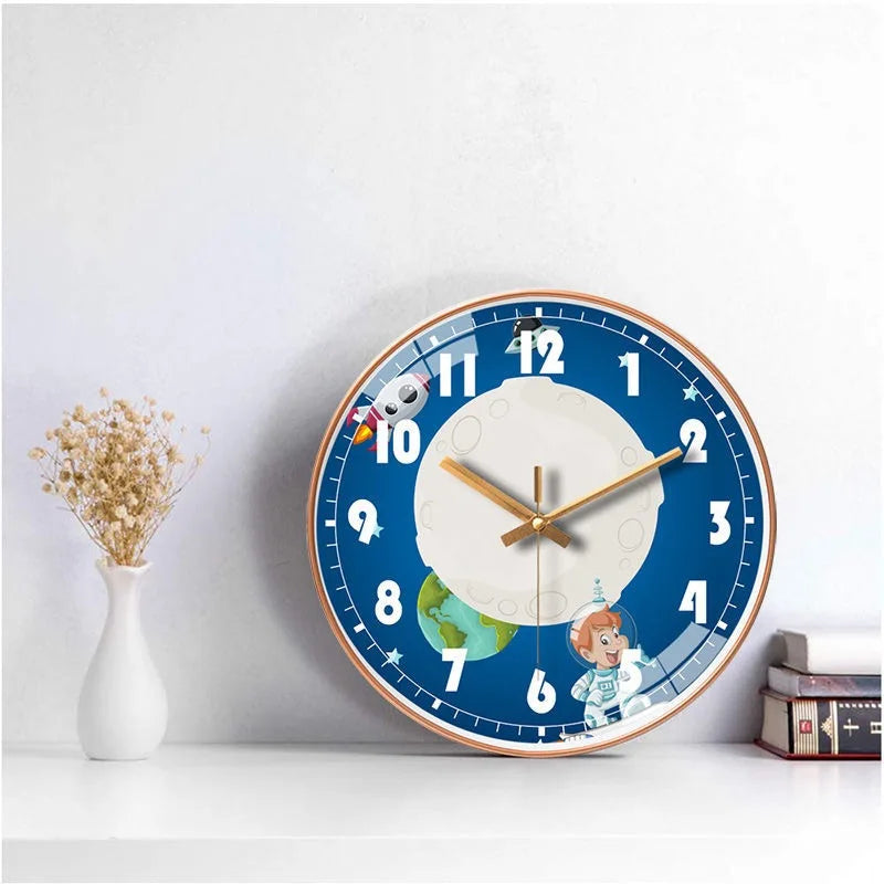 Wall Clock Home Decor Circular Clock Mirror Interstellar Universe Clock Simple Art Bedroom Wall Children'S Room Mute Clock