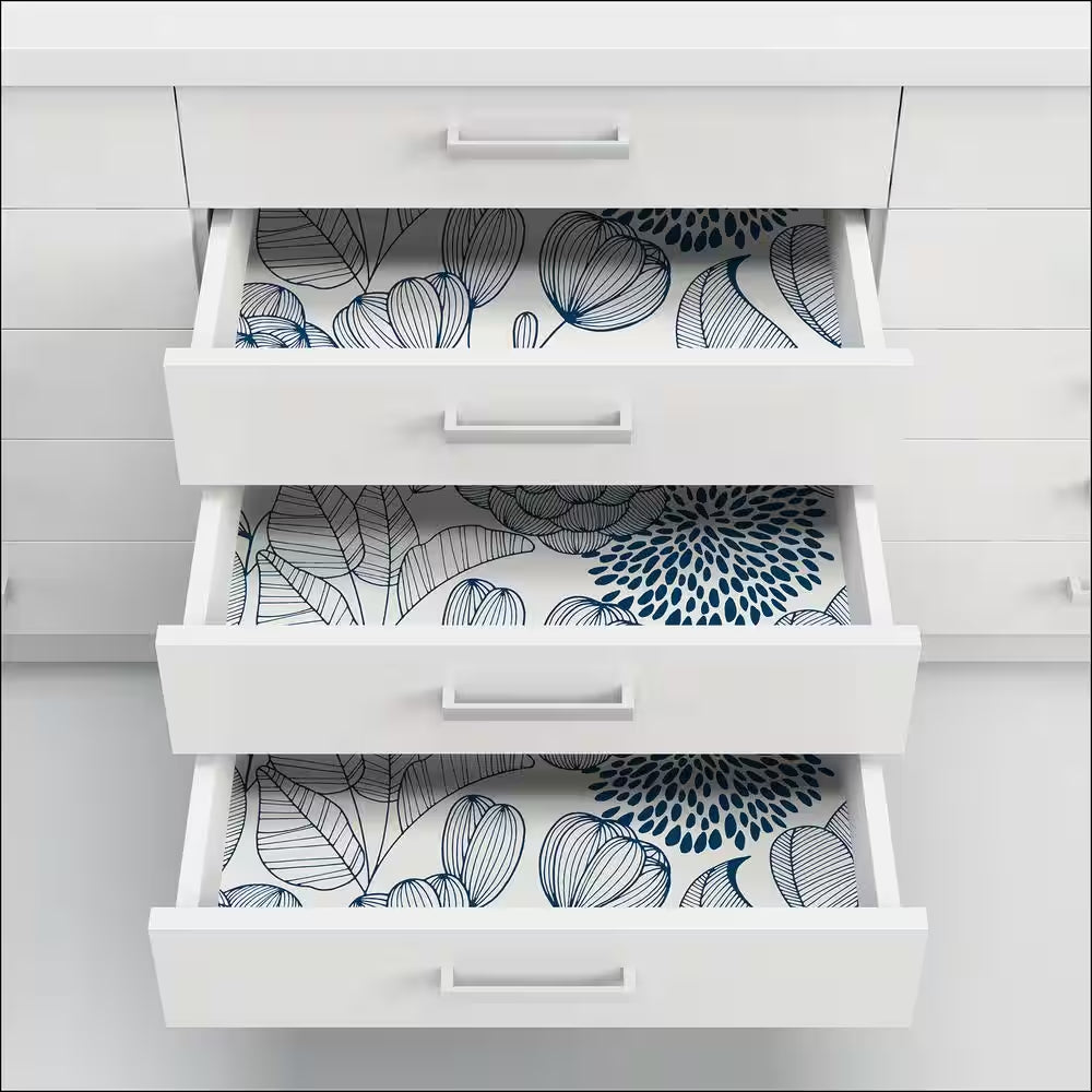 Navy Secret Garden Peel and Stick Wallpaper