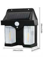 1Pc Outdoor Solar Induction Tungsten Light, IP65 Waterproof Garden Light, Dusk to Dawn Outdoor Lighting, Black Warm Light Garden Landscape Light, Villa Garden Exterior Wall Front Porch Road Garage Garden Security Light Waterproof Courtyard Wall Light