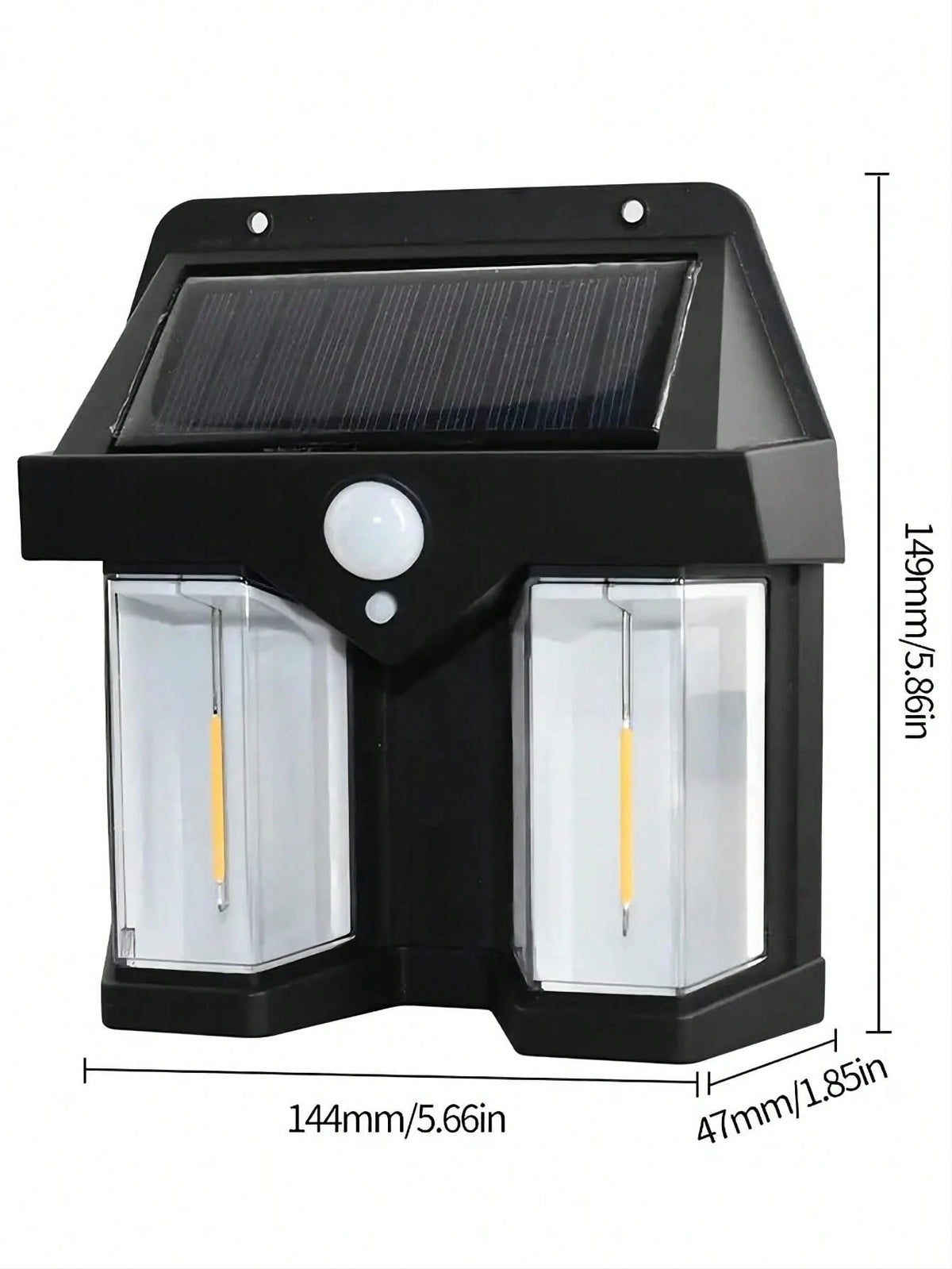 1Pc Outdoor Solar Induction Tungsten Light, IP65 Waterproof Garden Light, Dusk to Dawn Outdoor Lighting, Black Warm Light Garden Landscape Light, Villa Garden Exterior Wall Front Porch Road Garage Garden Security Light Waterproof Courtyard Wall Light