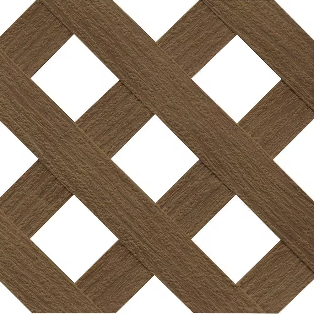 4 Ft. X 8 Ft. Brazilian Walnut Privacy Diamond Vinyl Lattice Panel - Solid Border