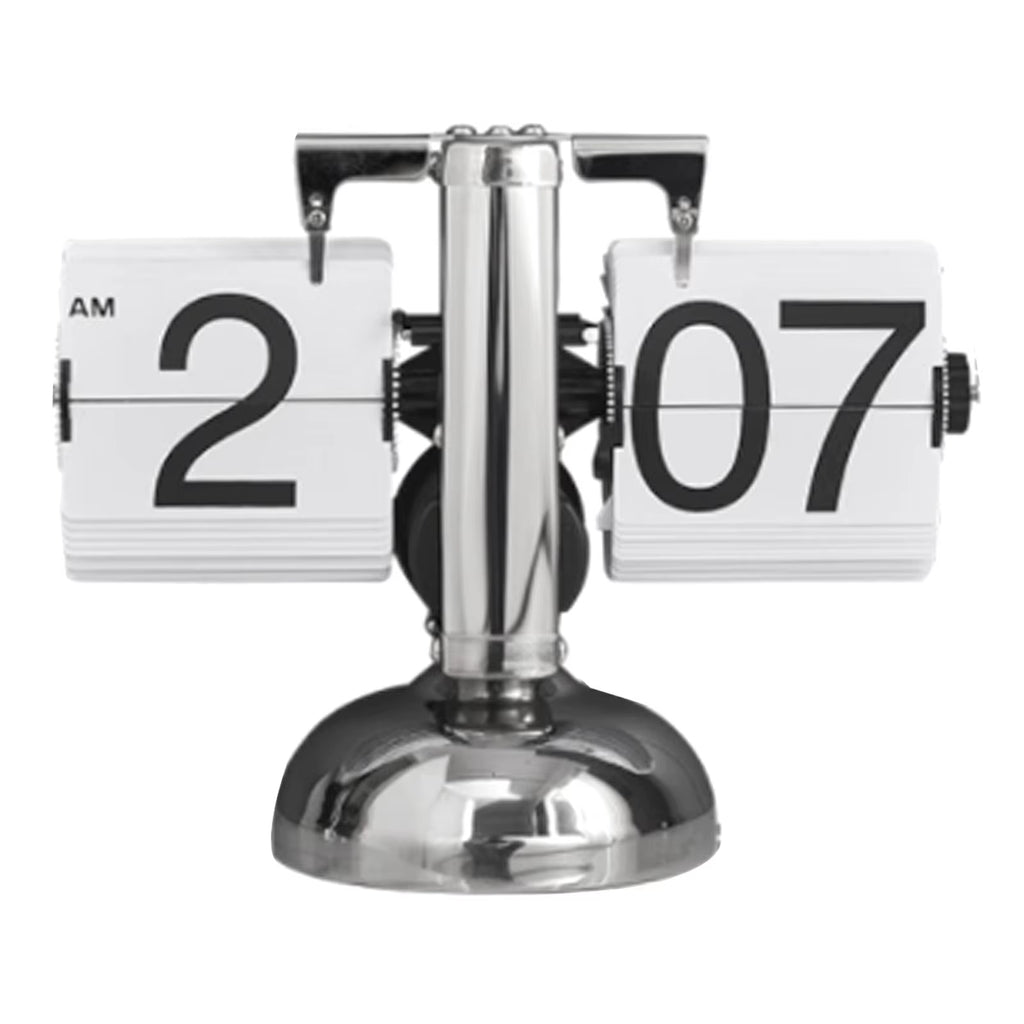 Digital down Clock Retro Minimalist Single Foot Mechanical Auto Clock Desk Clock for Home Livingroom Desk Clock