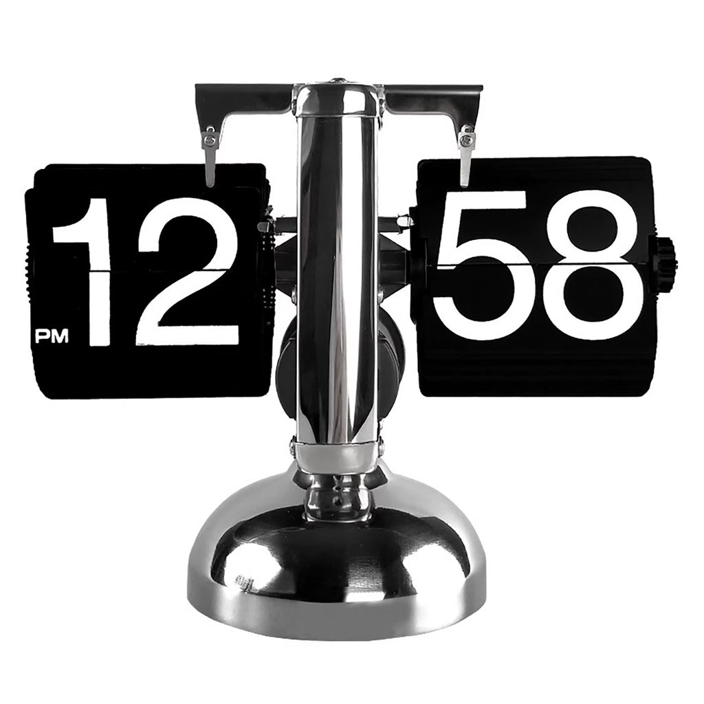 Digital down Clock Retro Minimalist Single Foot Mechanical Auto Clock Desk Clock for Home Livingroom Desk Clock