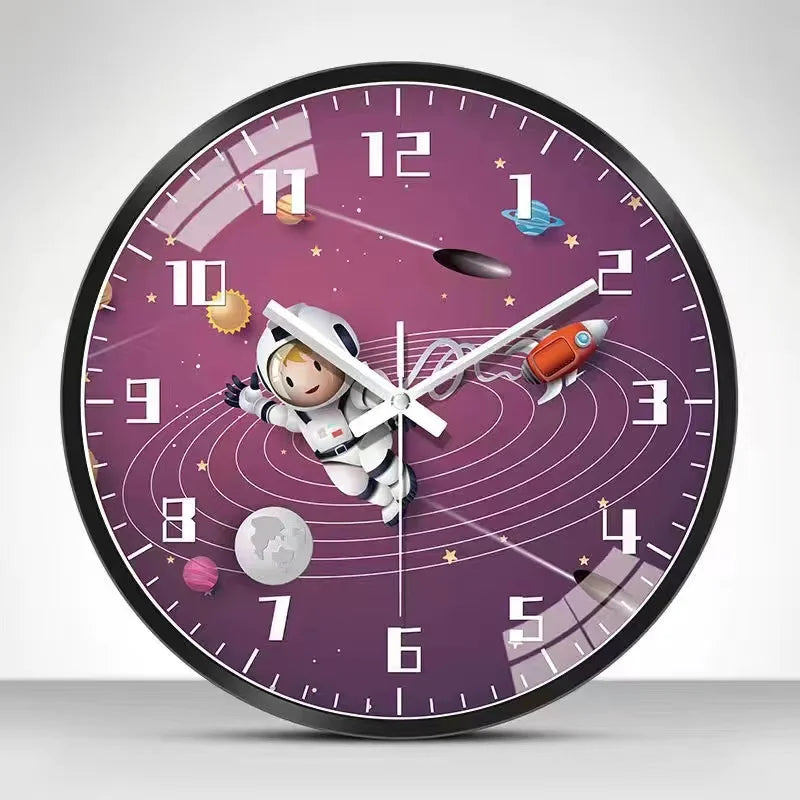 Wall Clock Home Decor Circular Clock Mirror Interstellar Universe Clock Simple Art Bedroom Wall Children'S Room Mute Clock