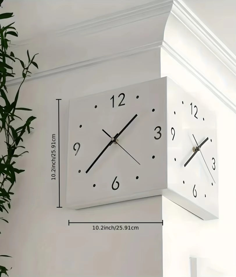 Corner Modern Wall Clock, Stylish Double-Sided Luminous Wall Clock, Sensor Luminous Corner Wall Clock, Mute Wall Clock