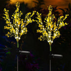 Solar Garden Lights Outdoor Decorative, 2 Pack Solar Canola Flower Lights, LED Solar Stake Lights Waterproof Lights for Patio, Garden, Yard, Lawn, Pathway